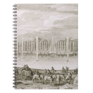 Uitzicht van de fontein Neptune, Versailles (engra Notitieboek