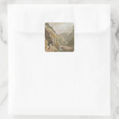 Uitzicht van de Galerie d'Algaby bij de Valais Bor Vierkante Sticker (Tas)