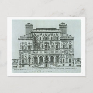 Uitzicht van de gevel van Villa Borghese, Rome (en Briefkaart