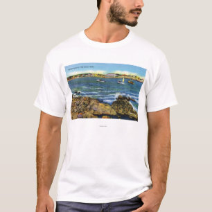 Uitzicht van de Gevist Boats van de strandloper va T-shirt