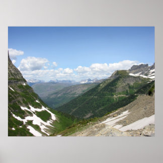 Uitzicht van de Going-to-the-Sun weg Poster