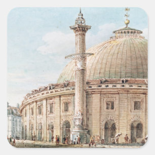 Uitzicht van de graanmarkt vierkante sticker
