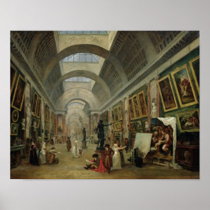 Uitzicht van de Grote Galerij van het Louvre, 1796 Poster