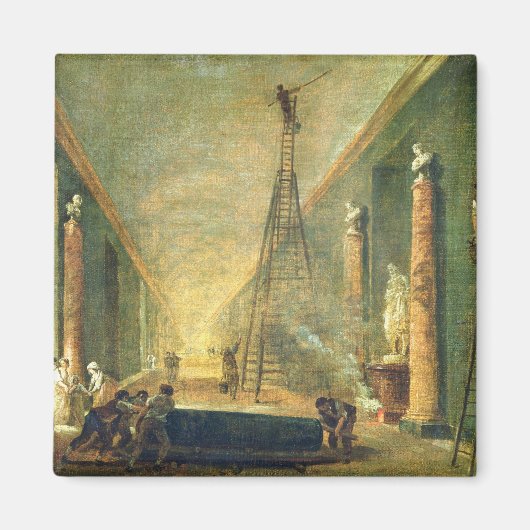 Uitzicht van de Grote Galerij van het Louvre Magneet (Voorkant)