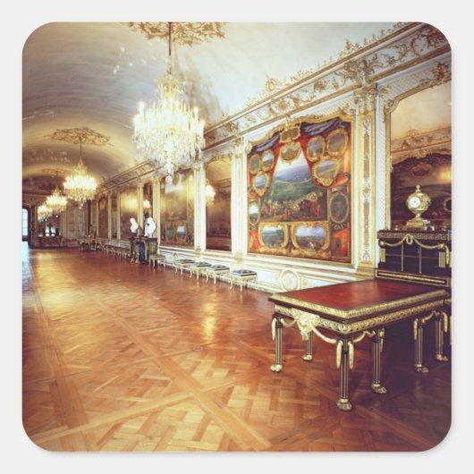 Uitzicht van de hal van de gevechten vierkante sticker (Voorkant)