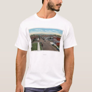 Uitzicht van de handelsplatform voor de lucht t-shirt