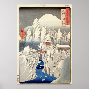 Uitzicht van de Haruna op de sneeuw Poster