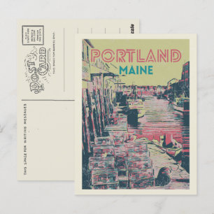 Uitzicht van de haven Portland Maine USA Briefkaart