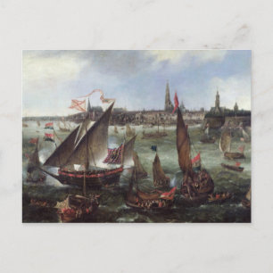 Uitzicht van de haven van Antwerpen Briefkaart
