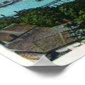 Uitzicht van de haven van Boothbay Poster (Hoek)