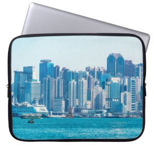 Uitzicht van de haven van Hongkong op het tijdstip Laptop Sleeve