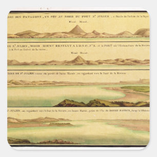 Uitzicht van de haven van San Julian, Patagonia Vierkante Sticker
