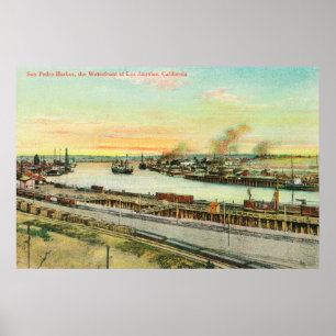 Uitzicht van de haven van San Pedro Poster