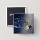 Uitzicht van de Hawaiiaanse eilanden Vierkante Button 5,1 Cm (Voorkant /achterkant)