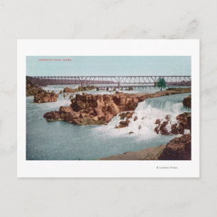 Uitzicht van de Herfsten en brug Briefkaart