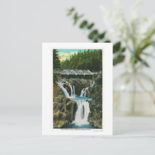 Uitzicht van de Herfsten van Split Rock en Bridge Briefkaart (Staand voorkant)