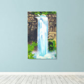 Uitzicht van de Herfsten van Taughannock Canvas Afdruk (Insitu (Houten vloer))