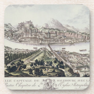 Uitzicht van de hoofdstad en de vesting Salzburg; Onderzetter