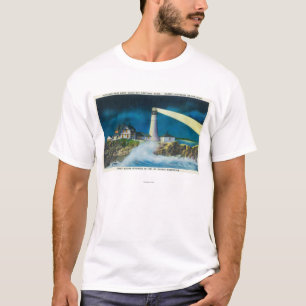 Uitzicht van de hoofdvuurtoren van Portland op de  T-shirt