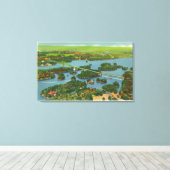 Uitzicht van de internationale brug canvas afdruk (Insitu (Houten vloer))