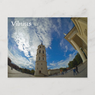 Uitzicht van de kathedraal Basilica, Vilnius Litou Briefkaart
