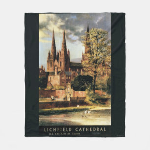 Uitzicht van de kathedraal van Lichfield Fleece Deken