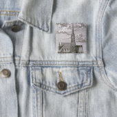 Uitzicht van de kathedraal van St. Stephan Vierkante Button 5,1 Cm (In situ)