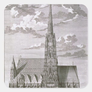 Uitzicht van de kathedraal van St. Stephan Vierkante Sticker