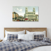 Uitzicht van de kerk Saint-Sulpice Canvas Afdruk (Insitu (Slaapkamer))