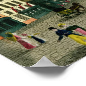 Uitzicht van de kerk Saint-Sulpice Poster (Hoek)