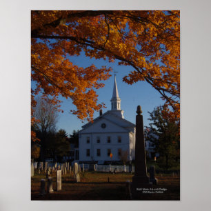 Uitzicht van de Kerk van de begraafplaats Golden H Poster