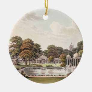 Uitzicht van de koepel, Brighton Pavilion, gegrave Keramisch Ornament