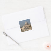 Uitzicht van de koepel van de Sint-Peter Basilica  Vierkante Sticker (Envelop)