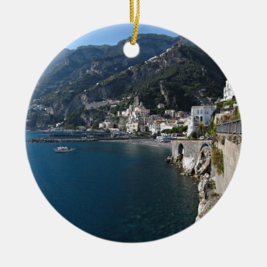 Uitzicht van de kust van Amalfi Keramisch Ornament (Voorkant)