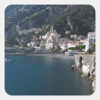 Uitzicht van de kust van Amalfi Vierkante Sticker