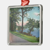 Uitzicht van de Lakeside Drive langs het Chautauqu Metalen Ornament (Links)