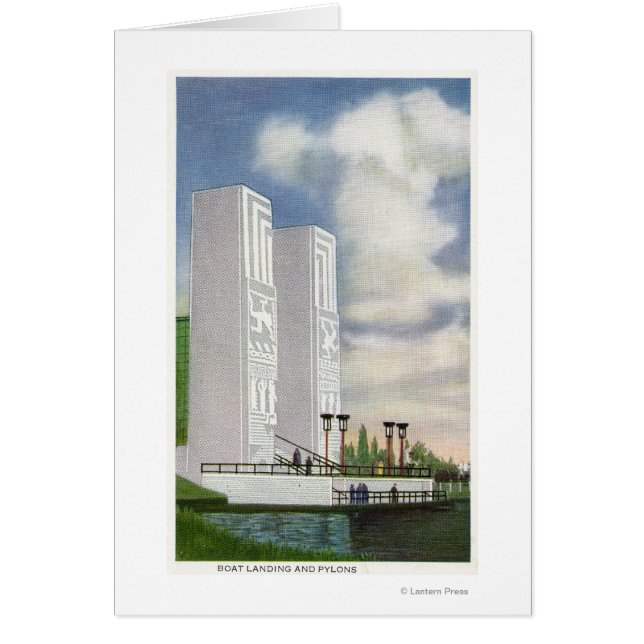 Uitzicht van de landing van de boot en de masten (Voorkant)