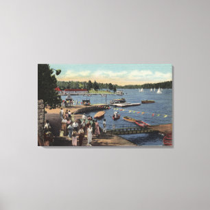 Uitzicht van de landing van het schip, badkuip canvas afdruk