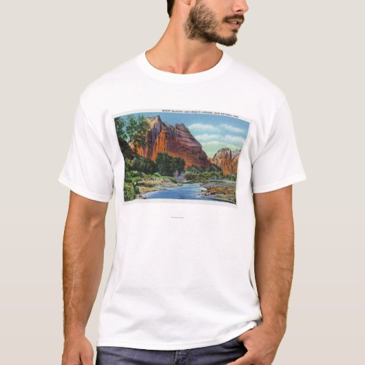 Uitzicht van de landing van Mount Majestic en Ange T-shirt (Voorkant)