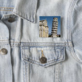 Uitzicht van de Leaning Tower Vierkante Button 5,1 Cm (In situ)