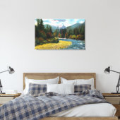 Uitzicht van de Lion en de Capilano Canvas Afdruk (Insitu (Slaapkamer))