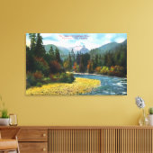 Uitzicht van de Lion en de Capilano Canvas Afdruk (Insitu (Woonkamer))