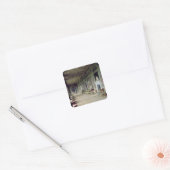 Uitzicht van de Long Gallery Vierkante Sticker (Envelop)