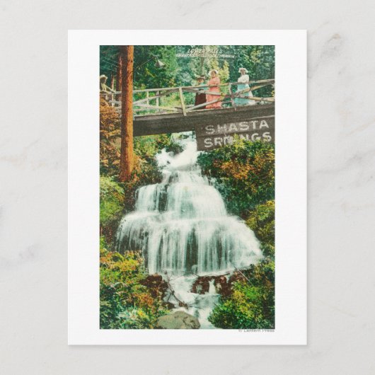 Uitzicht van de Lower FallsShasta Springs, CA Briefkaart (Voorkant)