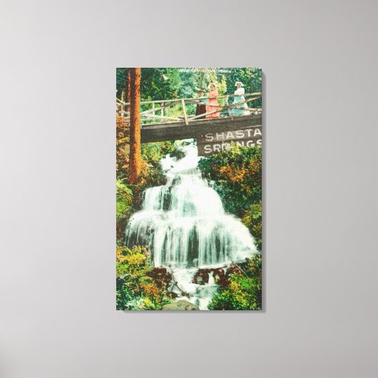 Uitzicht van de Lower FallsShasta Springs, CA Canvas Afdruk (Voorkant)