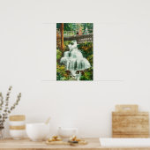 Uitzicht van de Lower FallsShasta Springs, CA Poster (Keuken)