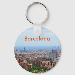 Uitzicht van de lucht in Barcelona, Spanje Sleutelhanger