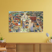 Uitzicht van de lucht in de binnenstad en het Civi Canvas Afdruk (Insitu (Woonkamer))