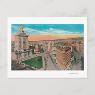 Uitzicht van de lucht in de stad Oakland, CA Briefkaart