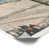 Uitzicht van de lucht in het zwemgebied poster (Hoek)